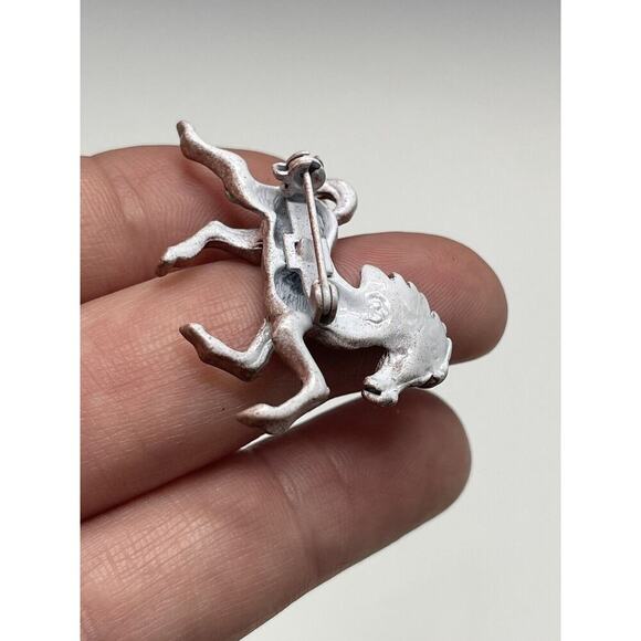 Vintage Enamel Horse Pin Brooch Brown Running Horse Tiawan Retro - Picture 6 of 11